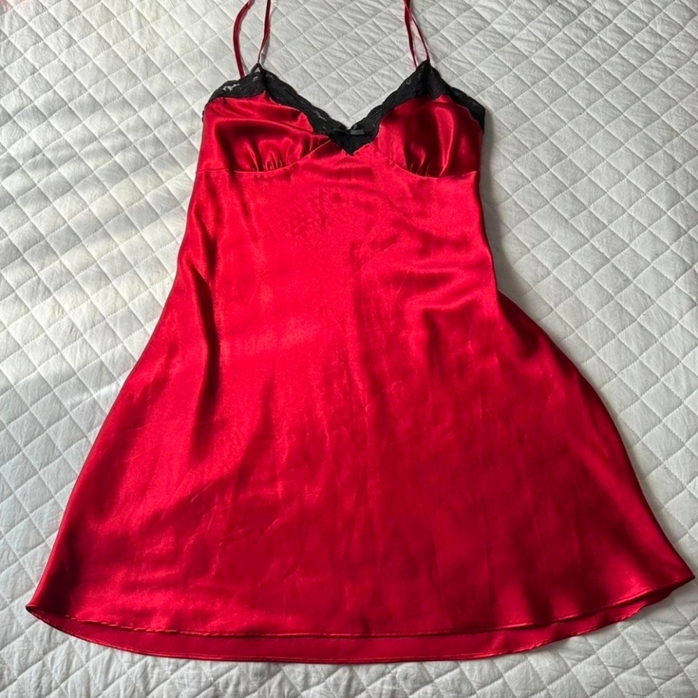 Ambrielle Satin Lace Slip Dress